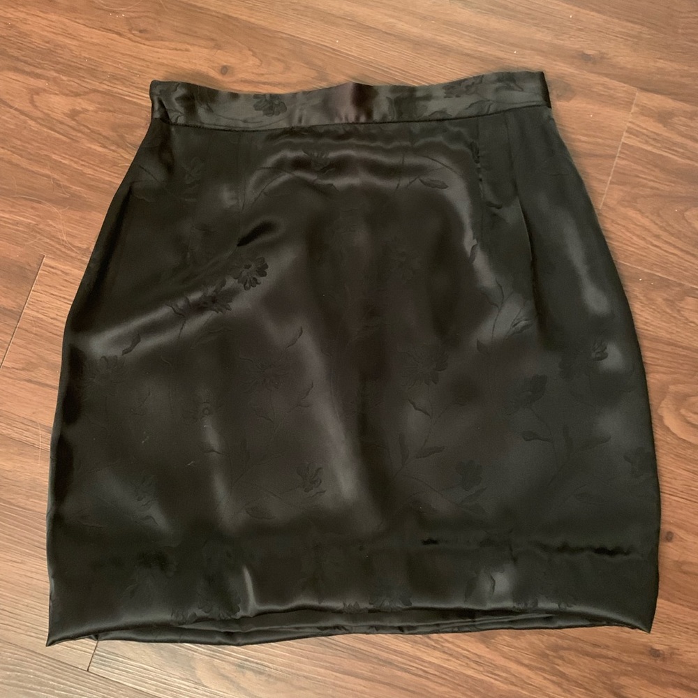 Silk Black Midi Skirt
